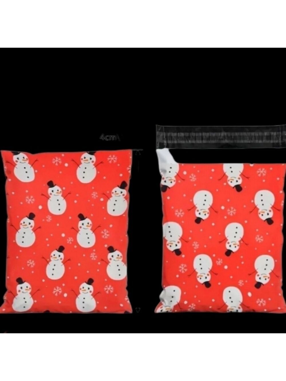 Ten 10x13 snowman poly mailers